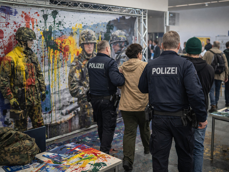 Активисты облили краской стенд Бундесвера на ярмарке вакансий в Германии Активисты облили краской стенд Бундесвера на ярмарке вакансий в Германии