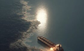 Неизвестный снаряд вызвал пожар на судне близ порта Хор-Факкан в ОАЭ