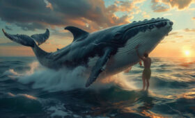 В США произошла неожиданная встреча виндсерфера и кита