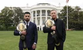 Хедлайнеры UFC Freedom 250 провели стердауны и встретились с Трампом
